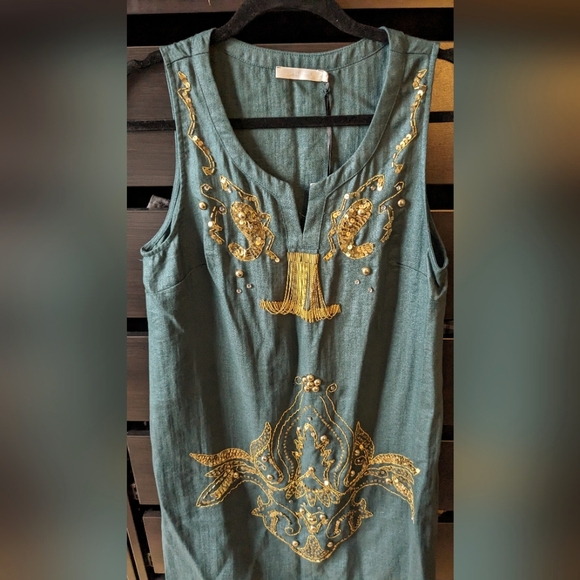 See u soon dark green dress size L - Picture 1 of 5